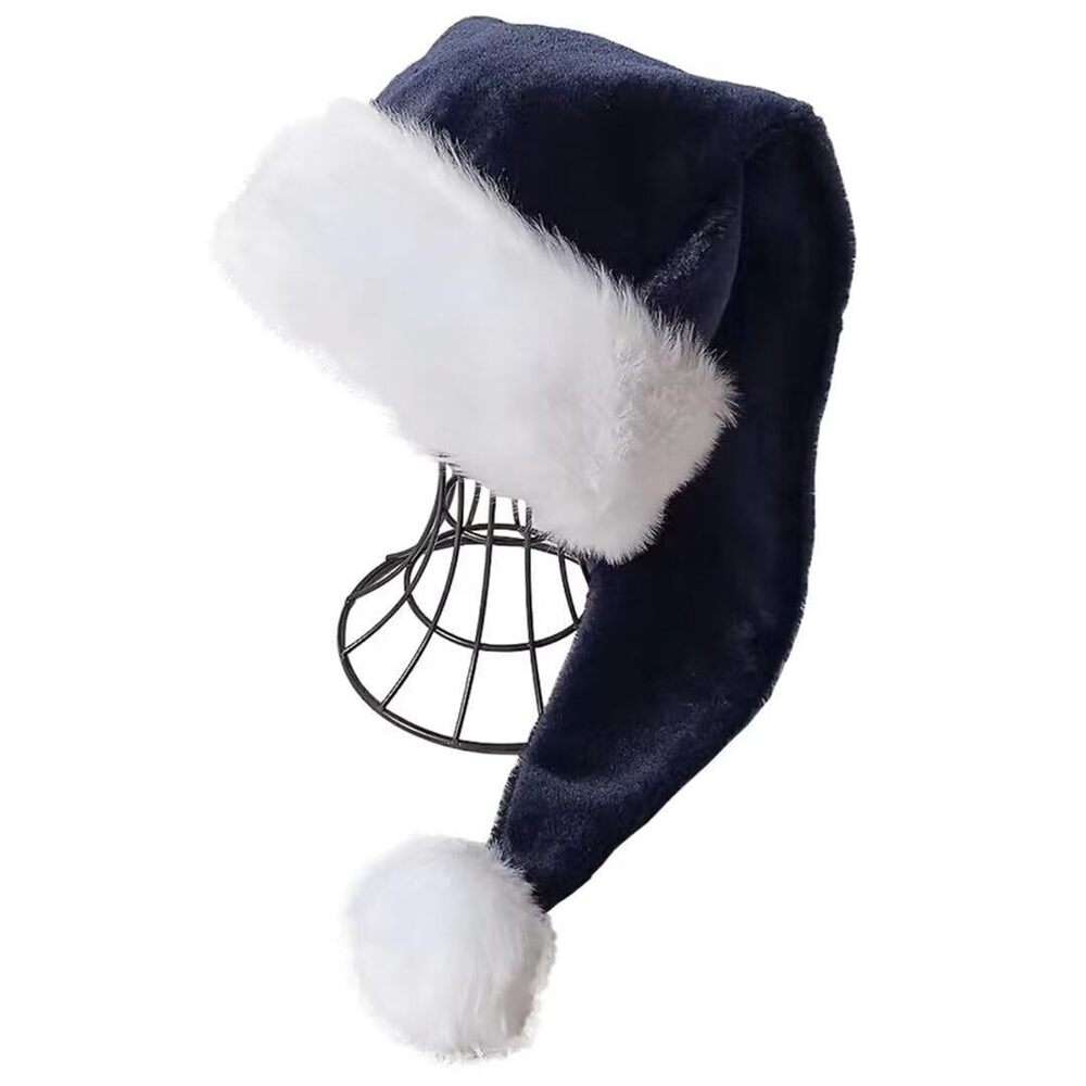 6200 Navy Blue Deluxe Adults Santa Hat for Colorful And Funny Christmas